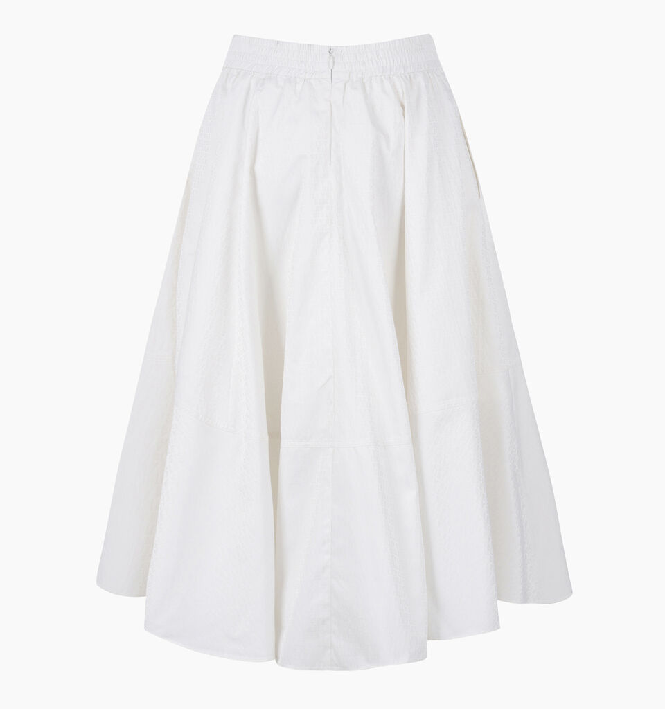 Light beige skirt with jacquard motif - sisley k women - White | Sisley K image number 2